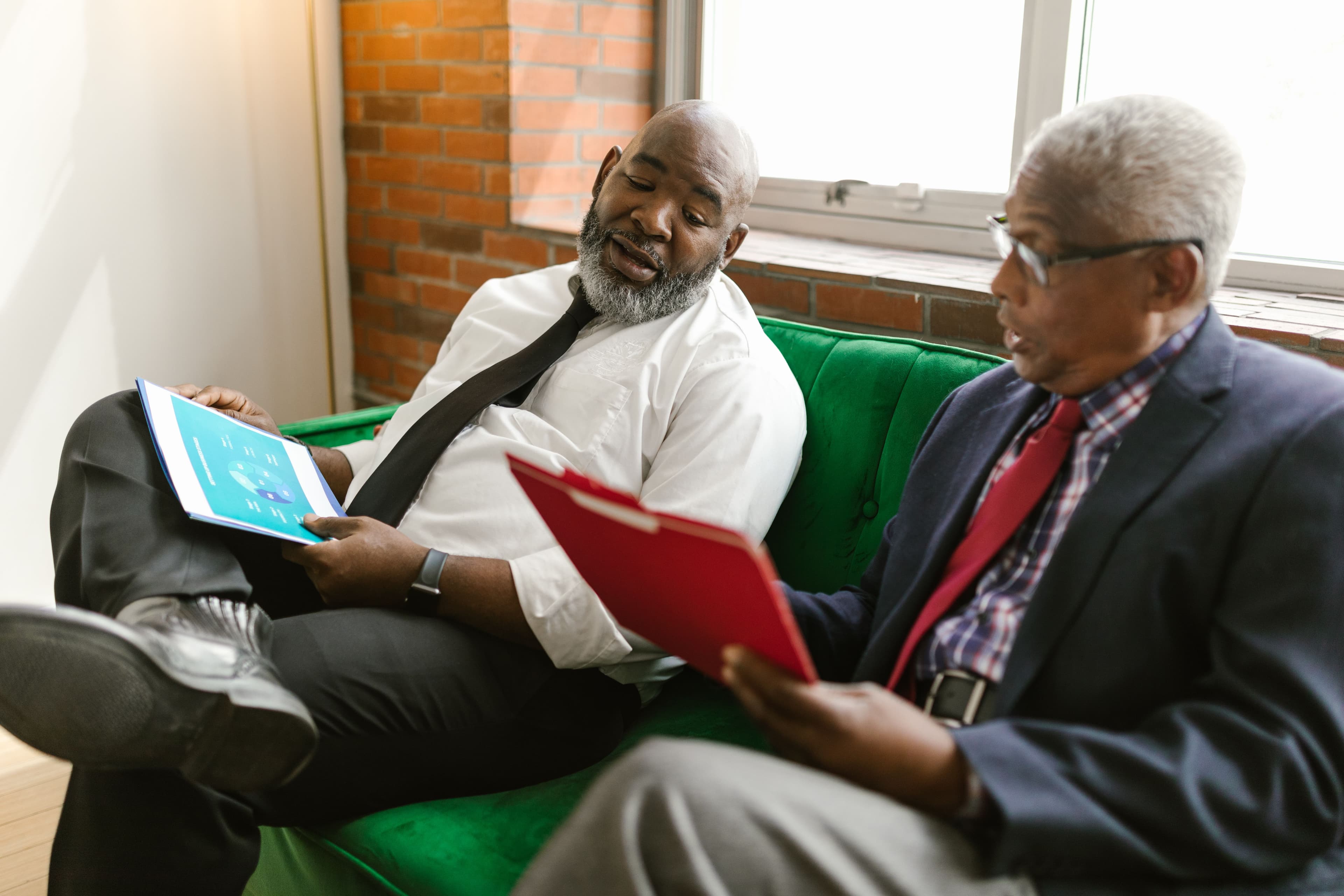 Seniors sitting together and connecting